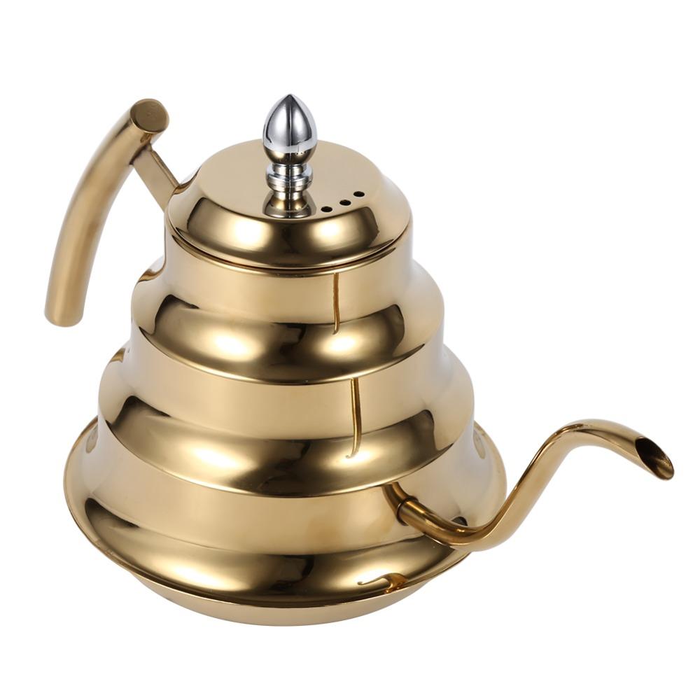 Bamboo Joint Design Drip Pot Maker Stainless Steel Pour Over Coffee Kettle  Tea Infusion