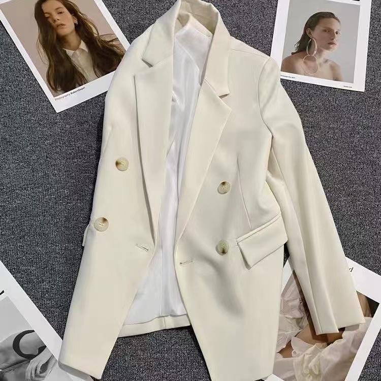 Podzimní britský styl dopisní výšivka Bílé ženy Kabát a bundy s dlouhým rukávem Černé blejzry