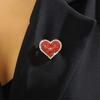 Brooch Red Rhinestones-Encrusted Heart Shape Pin Clothes Jackets Bags Hats Badge Decorative Accessory
