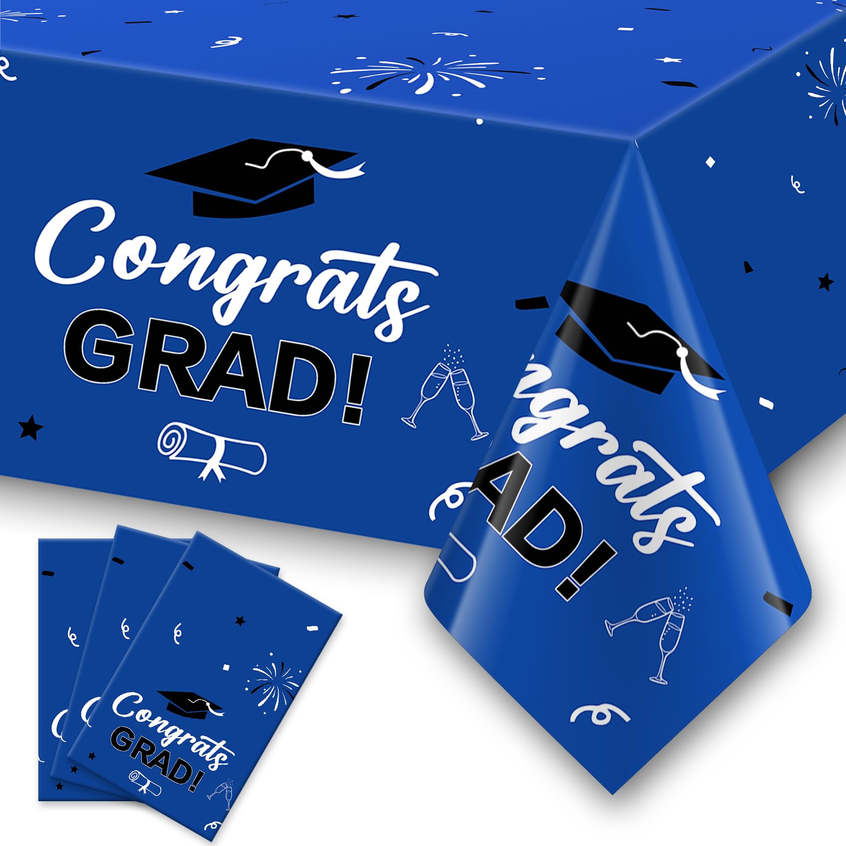 Slergut 2026 Graduation Decorations 3 Pack Graduation Tablecloth 54 x108 , 2026 Graduation Party Table Decorations Blue Graduation Party Supplies синий