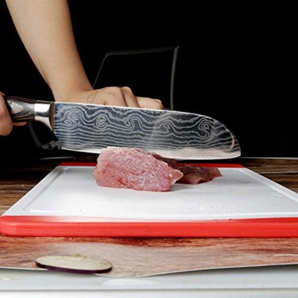 Japanese Multi-purpose Knife, Stainless Steel Paring Knife, Wooden Handle Chef Knife for Cutting Fruits and Vegetables