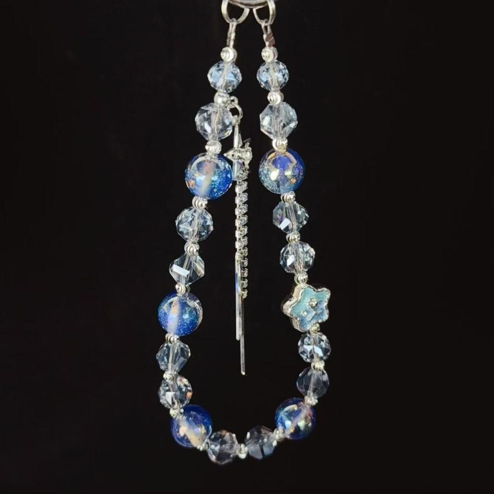 

Браслет для телефона ручной работы, защита от потери, брелок для ключей от машины, модная подвеска для сумки синий