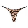 Calcinhas Fio Dental Femininas de Cintura Baixa Estampadas Leopardo Zebra Liso Sexy Micro T-back Lingerie Multicor Para Uso Diário na Praia