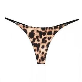 Calcinhas Fio Dental Femininas de Cintura Baixa Estampadas Leopardo Zebra Liso Sexy Micro T-back Lingerie Multicor Para Uso Diário na Praia