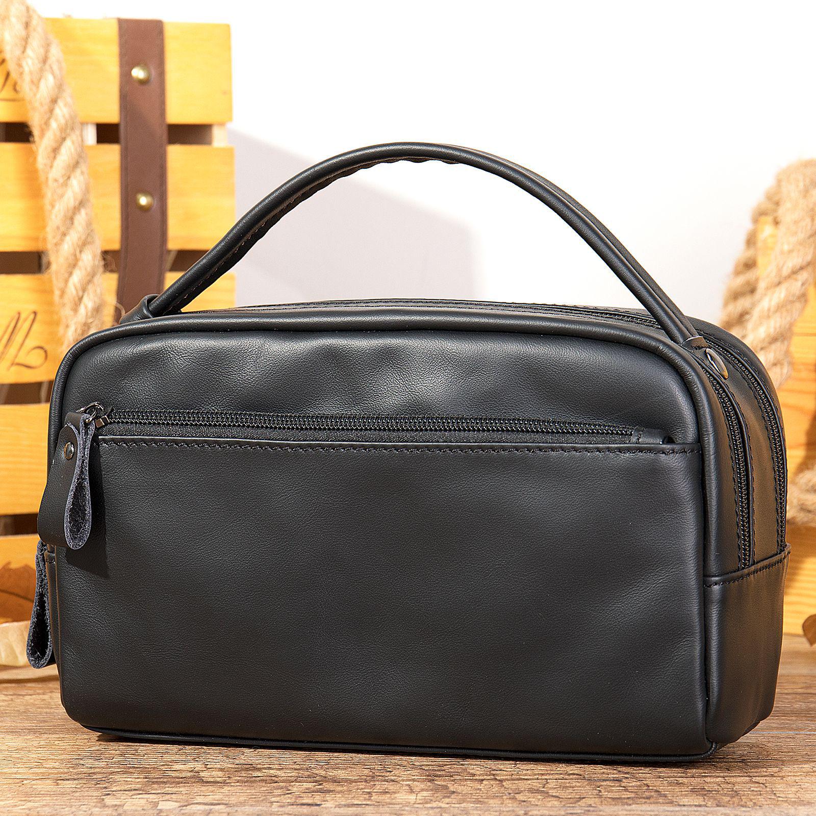 

Men s High-End Cowhide Leather Clutch: Soft, Large Capacity Handbag for Business