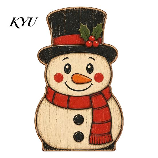 Wooden Table Decor Christmas Decorations, Santa Claus Snowman Reindeer Desktop Ornaments, Indoor Holiday Displays Distressed Tiered Tray for