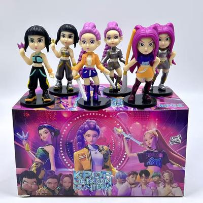 New 6pcs/Set Kpop Demon Hunters Action Figure Toy Derpys Tiger Rumi Mira Zoey Sussy Figurine Doll Fans Gift  Christmas Gift