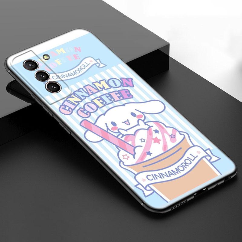 

Kawaii Cinnamoroll черный силиконовый чехол для телефона Samsung Galaxy S23 S21 S20 FE S24 S22 Ultra S10E S10 S9 S8 Plus Samsung S22 Ultra