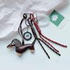 1PC Dog Vintage Brown Autumn And Winter Leather Sausage Dog Chocolate For Mobile Phone Bags Keychain