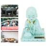 Little Monk Figurine Solar Ornament Auto Nodding Knocking Buddha Statue Toy for Car Dashboard