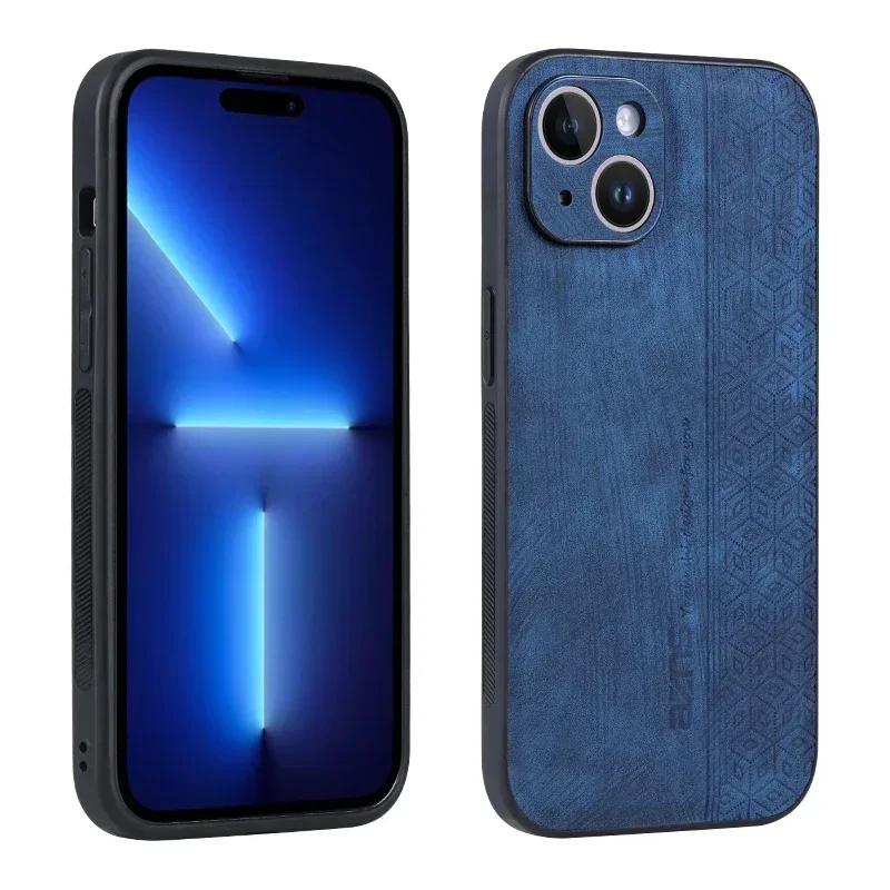 Luxury Leather Phone Back Case For iPhone 17 Air 17Pro 16Pro Max 15 14 13 12 11 XS Pro Max XR Bumper Coque For iPhone 17 Pro Max