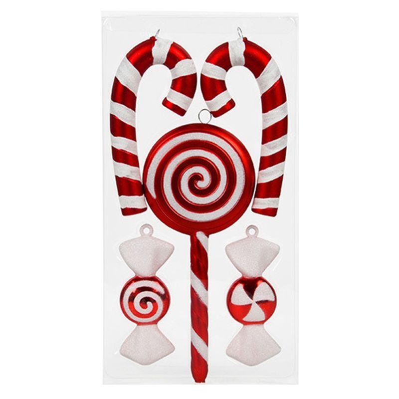 

AEE2-Christmas Hanging Candy Ball Candy Cane Pendant Red White Candy Lollipop Christmas Tree Decor Home New Year,A Easy To Use