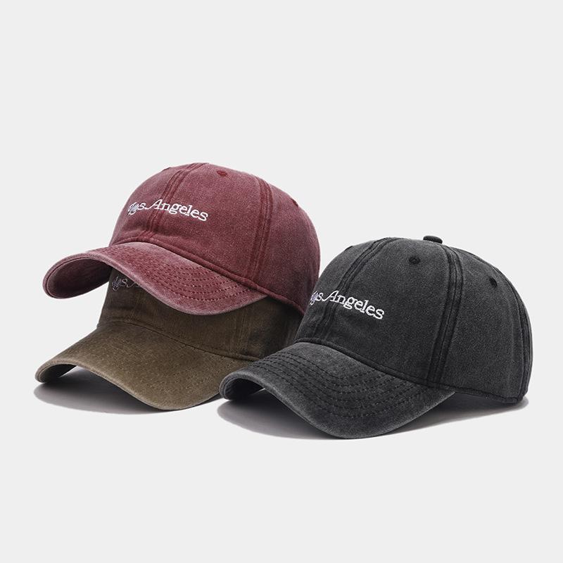 Literary Retro Letter Embroidery Cap Spring and Summer Curved Brim Fashion Soft Top Baseball Cap Couple Sun Hat