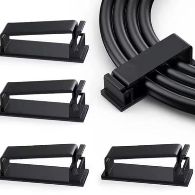 Plastic Cable Organizer Black White Wire Clips Cord Manager Cord Winder  Desk Home Office