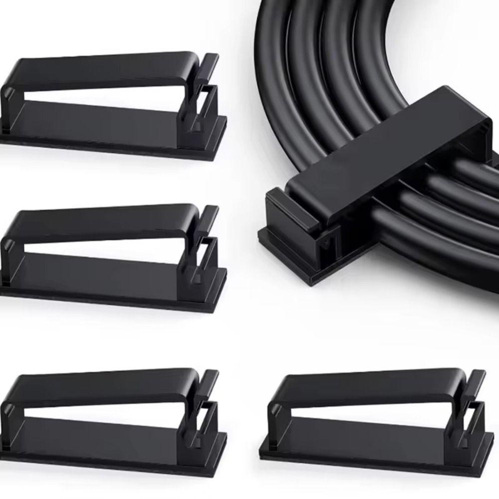 Self-adhesive Cable Organizer Plastic Cord Winder Cord Manager USB Cable Holder Desk Home Office