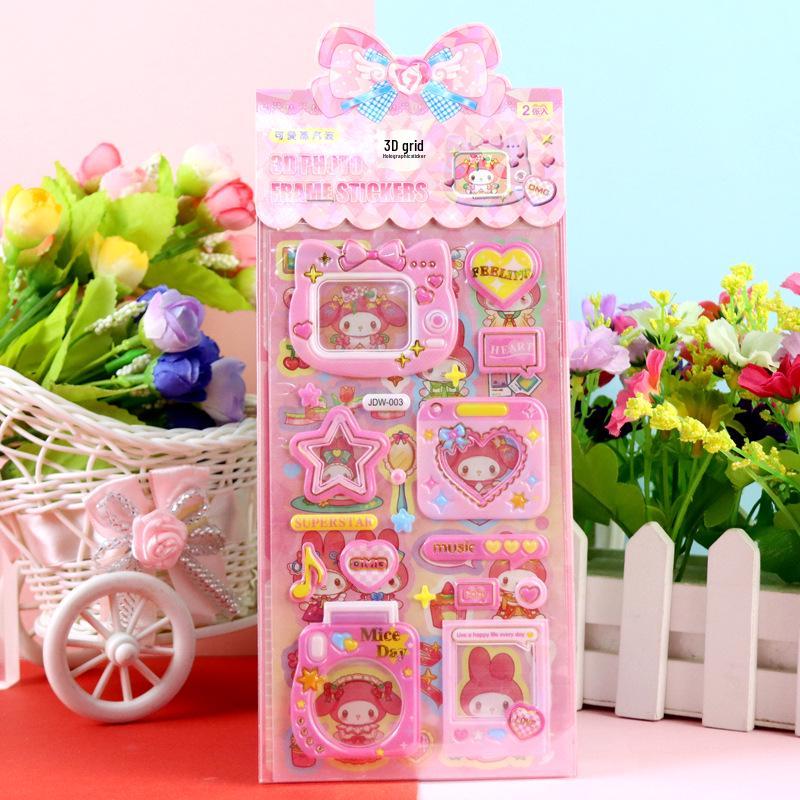 מדבקות תלת-ממד בשכבה כפולה: קפיברה, לבוב, דוב תות, קורומי, מלודי שלי