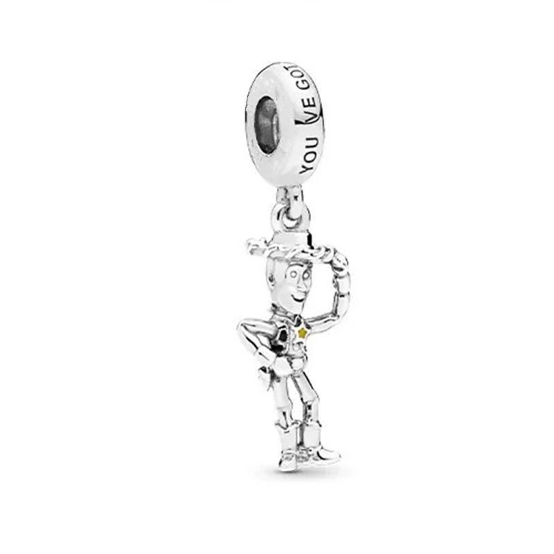 Disney Mickey Minnie Friends Dangle Charm Beads European Silver Bracelet Necklace DIY Jewelry Gift for Kids