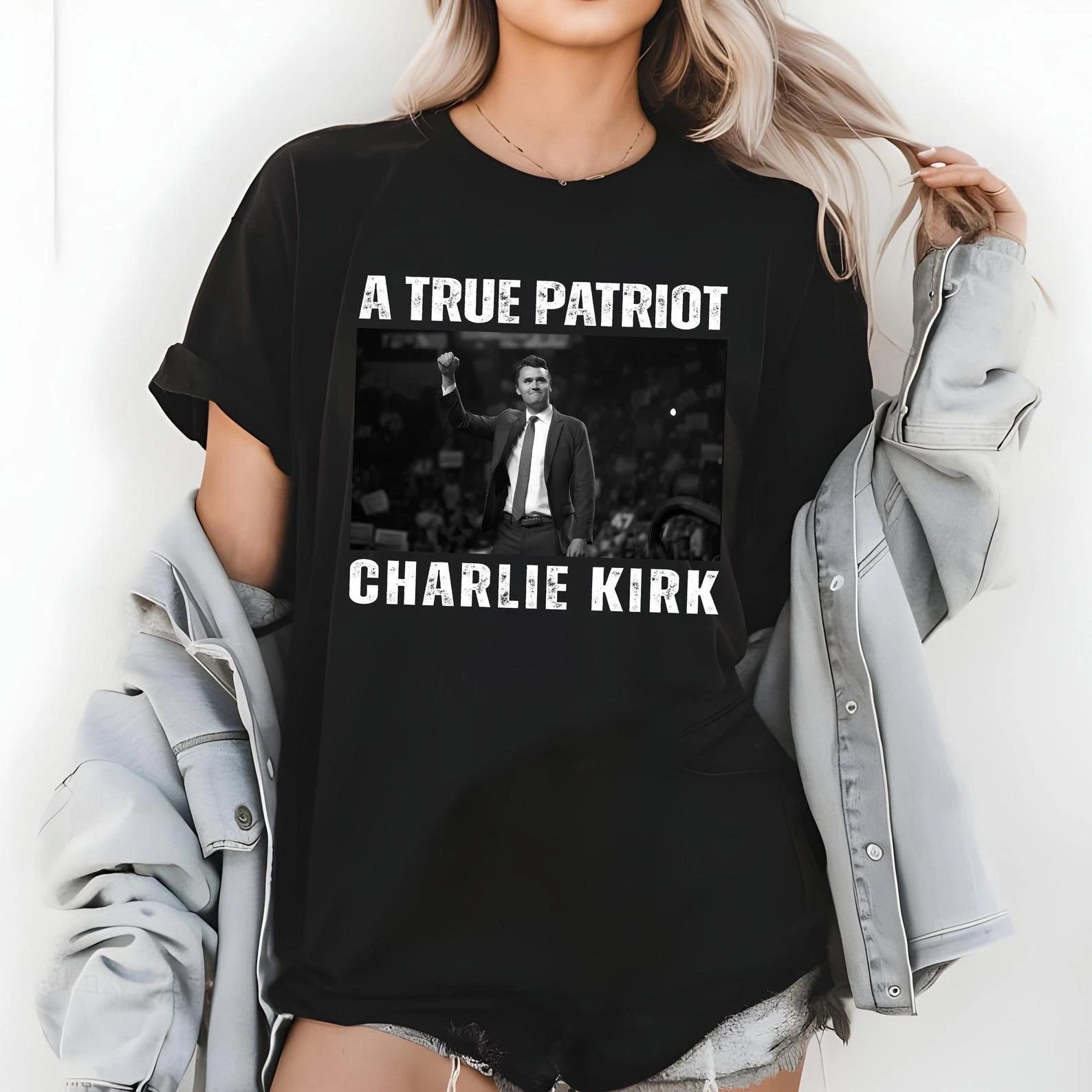 

A True Patriot Charlie Kirk T-Shirt,Charlie Kirk Memorial, Make America Great Ag 3XL
