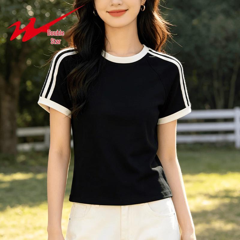 Shuangxing Women's Short Sleeve Round Neck T-Shirt