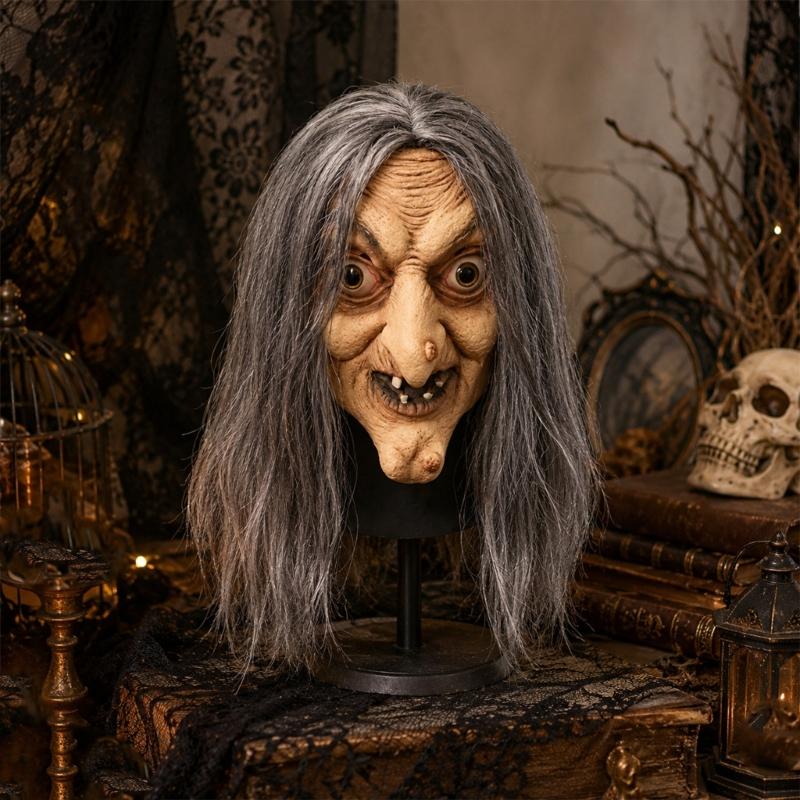 Masque de Costume de Personnage Vieilli avec Détail de Visage en Latex pour Photos de Fête, Spectacles Thématiques et Cosplay de Farce Saisonnière