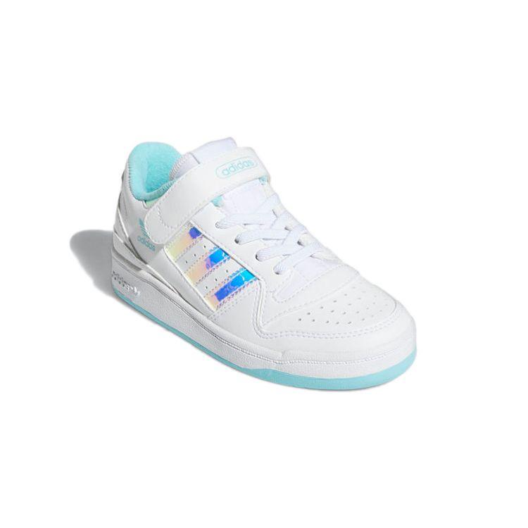 Adidas Originals Forum Iridescent Comfortable Versatile Low-Top Sneakers Kids Sneakers White Blue GZ8846