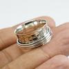 925 Sterling Silver Spinner Ring: Hammered Band Ring: Handmade Meditation Fidget Ring