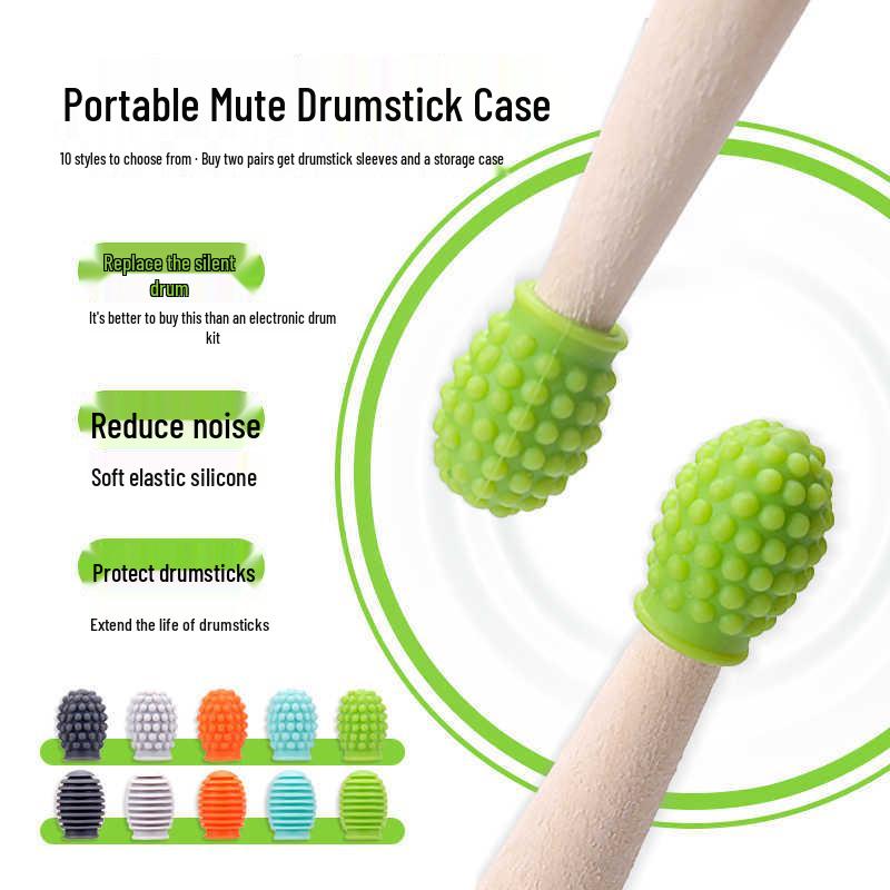 5A Drum Sticks with Silicone Mute Covers for Noise Reduction (2-Pack)