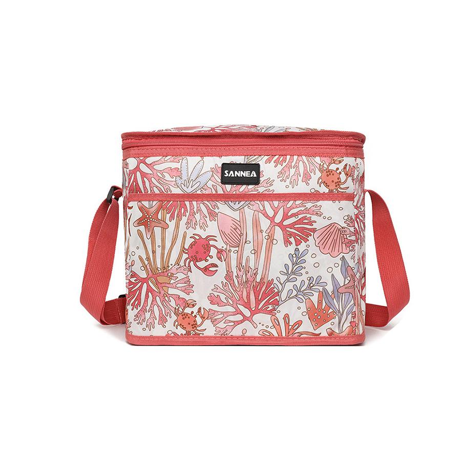 

Изолированная сумка большой вместимости, сумка для обеда и пикника на открытом воздухе, розовая сумка с рисунком подводного мира, подходит для кемпинга на открытом воздухе