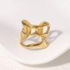 LATS Stainless Steel Lava Irregular Hollow  Ring for Women Metal Texture Waterproof Daily Simple Stylish Golden Rings Jewelry