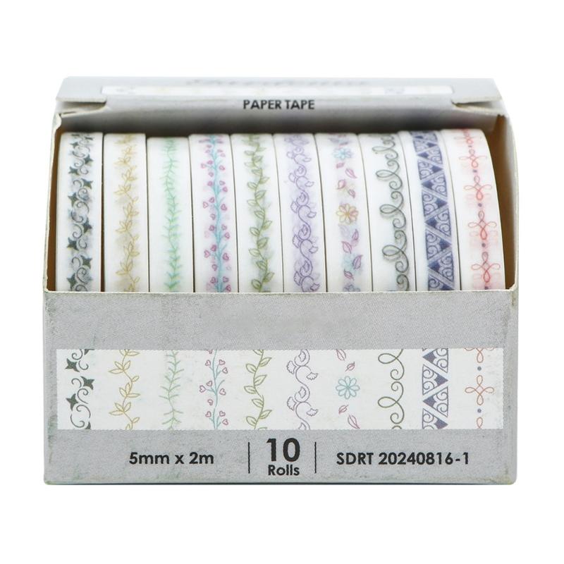 

10 Rolls Vintage Decorative Tape Scrapbooking Decorative Tape 5mmX2M for Scrapbooking Journal Notebook Photo Frame