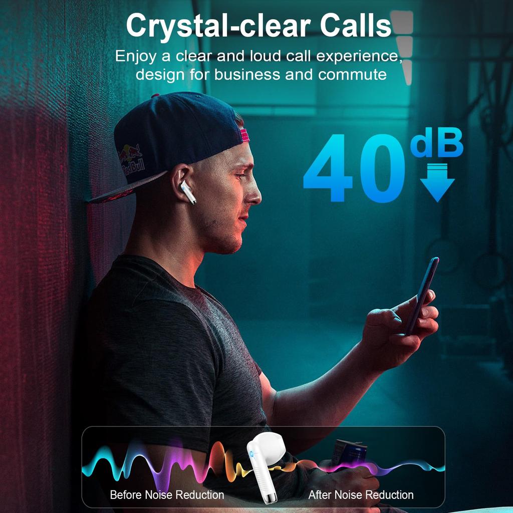 Bluetooth Wireless Earbuds Hottest Bluetooth 42 Hours Bluetooth Automatic IPX7 ENC Noise Sound Bluetooth Earphones with Fast LED Compatible with Web