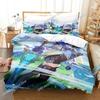 Luxury New 3D Print Digital Printed Games Genshin Impact Bedding set With Winter Home Polyester Quilt Cover With Cartoon Pattern