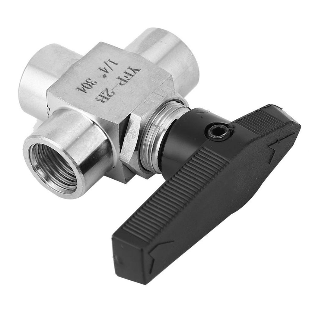 3 Way Ball Valve BSPP Female Thread Stainless Steel Valve for Water Pipe Flow ControlBSPP 1 4in