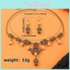 Skeleton Vintageinspired Pendant And Earrings Pack With Alloy Chain For Holiday Dressing