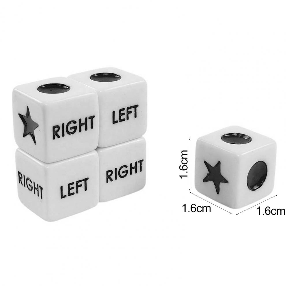 5 Pezzi Dado Sinistro Destro Centrale Sei Facce 16mm Dimensione Standard Dado Acrilico Facile da Afferrare Gioco Dado Primario Accessori Giochi per Feste in Casa