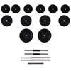 Vidaxl Barbell Rack Set with Barbell and Dumbbells, 30.5 Kg