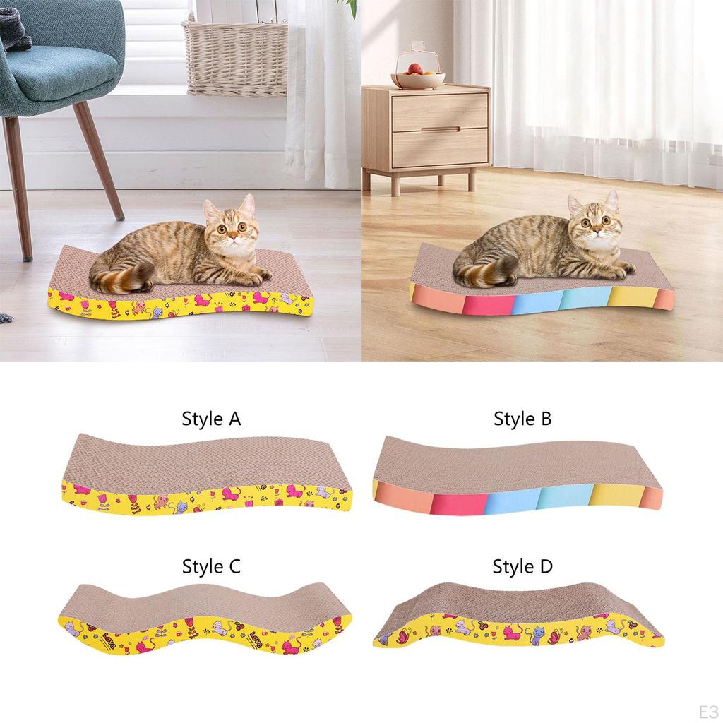 Cardboard Cat Scratcher, Furniture Protector, Wavy Scratching Couch for Cats to Play with While