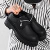 Spring men's shoes, youth sports, formal wear, business height increase, commuting to work, one pedal, black big head leather shoes 2025