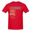 Unisex Legendary Since April 1966 55th Birthday Gift 55 Years Old T Shirt Vintage Cotton Crewneck T Shirts