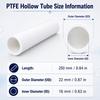 Tubo cavo in PTFE, tubo bianco in politetrafluoroetilene, lungo 250 mm, utilizzato per trasmissione, isolamento, macchinari fai-da-te