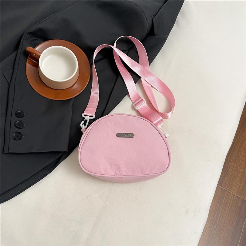 New large-capacity simple commuter casual solid color portable shoulder bag light cloth bag wide shoulder strap messenger bag women's bag