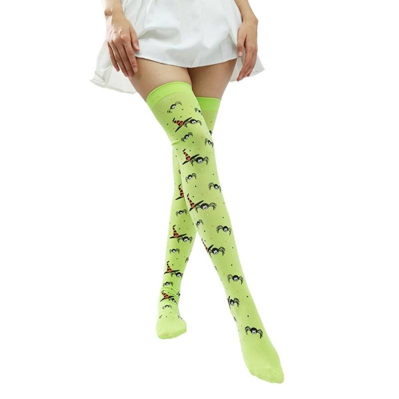 Over Knee Thigh Socks Halloween Thigh High Stockings Novelty Hosiery Printed Long Stockings for Womens Girls Gifts