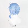 Blue Short Wig, Chignon Style, Heat-Resistant Wig, Cosplay Accessory, Wig Net Included, Perfect for Comic Market Events, Halloween, School Festivals,