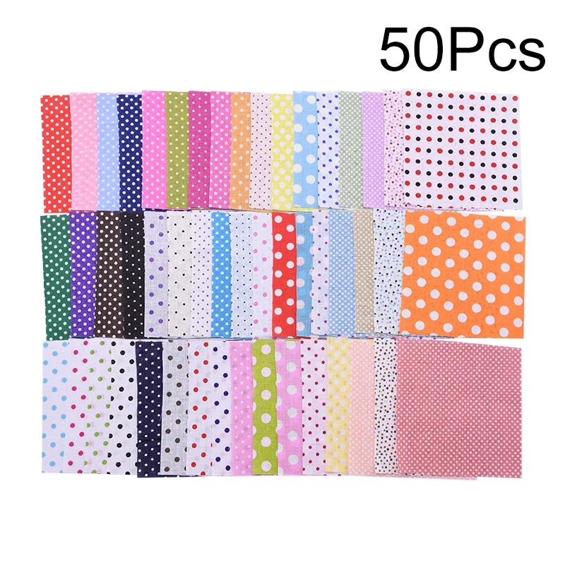 50Pcs Sewing Quilting Fabric 10*10cm Floral Printed for Patchwork Needlework Floral Fabric DIY Handmade Material Cotton Cloth
