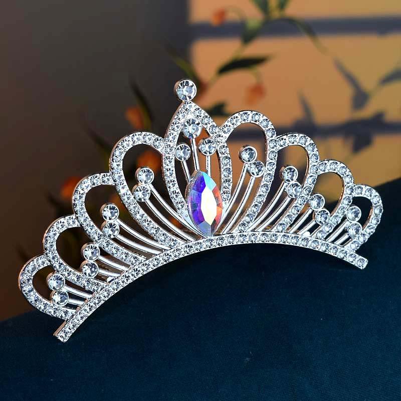 Korean Version Girl's Crown Headwear Cute Children's Crystal Crown Birthday Gift  Princess Baby Fashion Show Hairpin