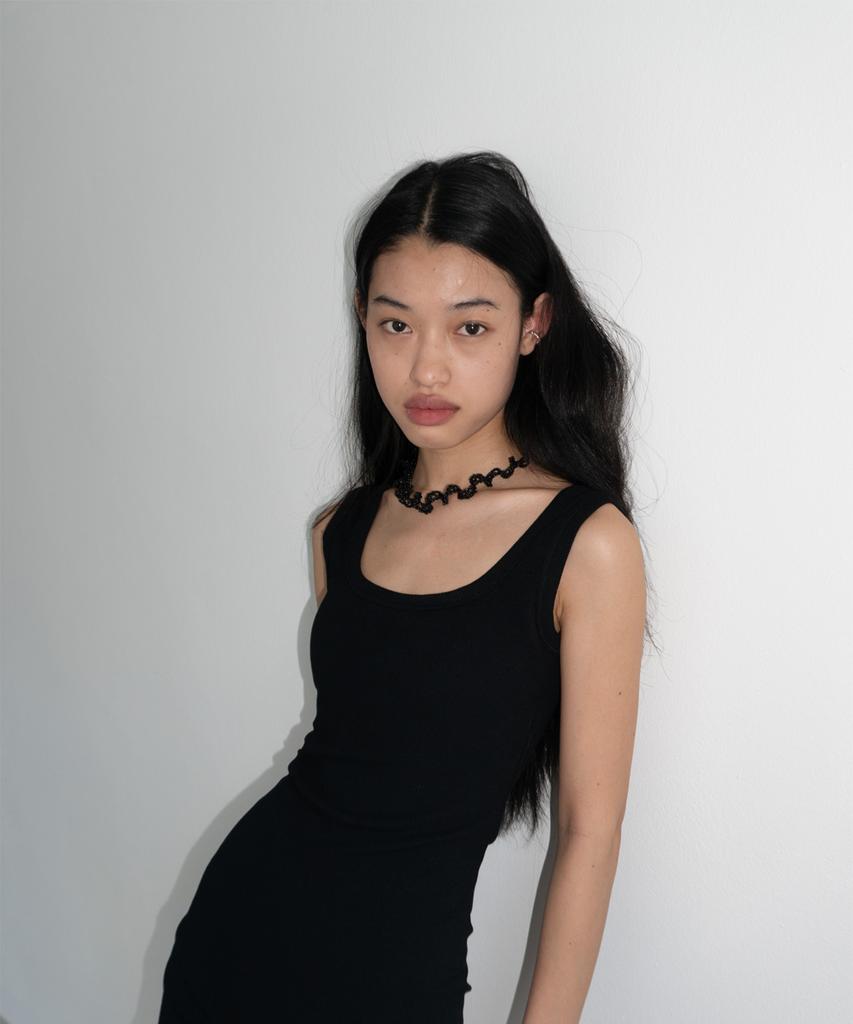Ourpierre Twist Bead Necklace Black