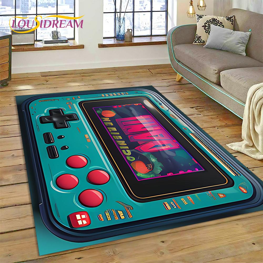 Retro GamePad konsola do gier Game Boy Cartoon dywan dywan do sypialni salon dekoracja sofy do domu, duży wystrój dla dzieci mata podłogowa