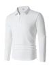 European American Men's Knit Lapel Long Sleeve Polo Shirt