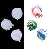 Round Keychain Glue Drop Mould Diy Marine Animal Hippocampus Octopuses Mould