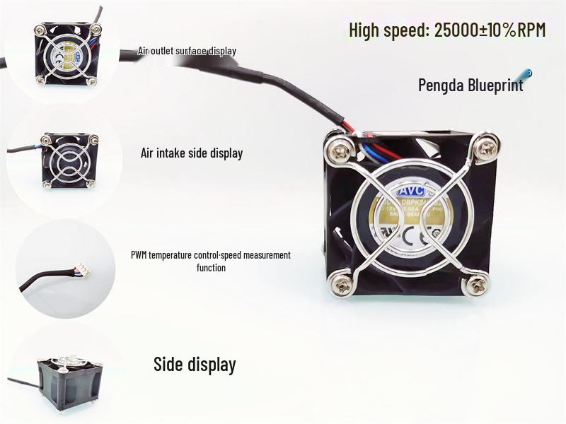 DBPK0428B2U 4CM PWM Temp-Controlled 12V 2A Dual Ball Bearing Server Fan